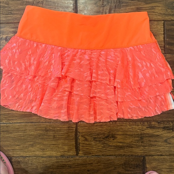 Lucky in Love Vibrant Orange tennis skirt - Picture 3 of 4